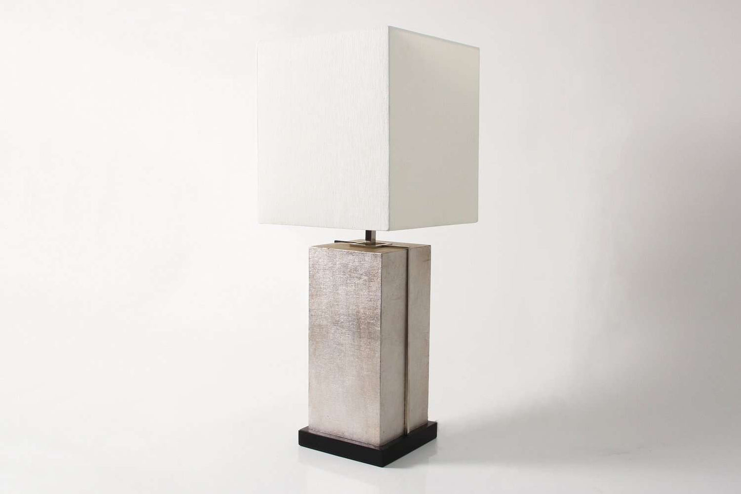 Laken Table Lamp in Silver Linen