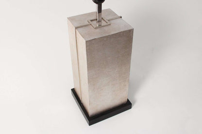 Laken Table Lamp in Silver Linen