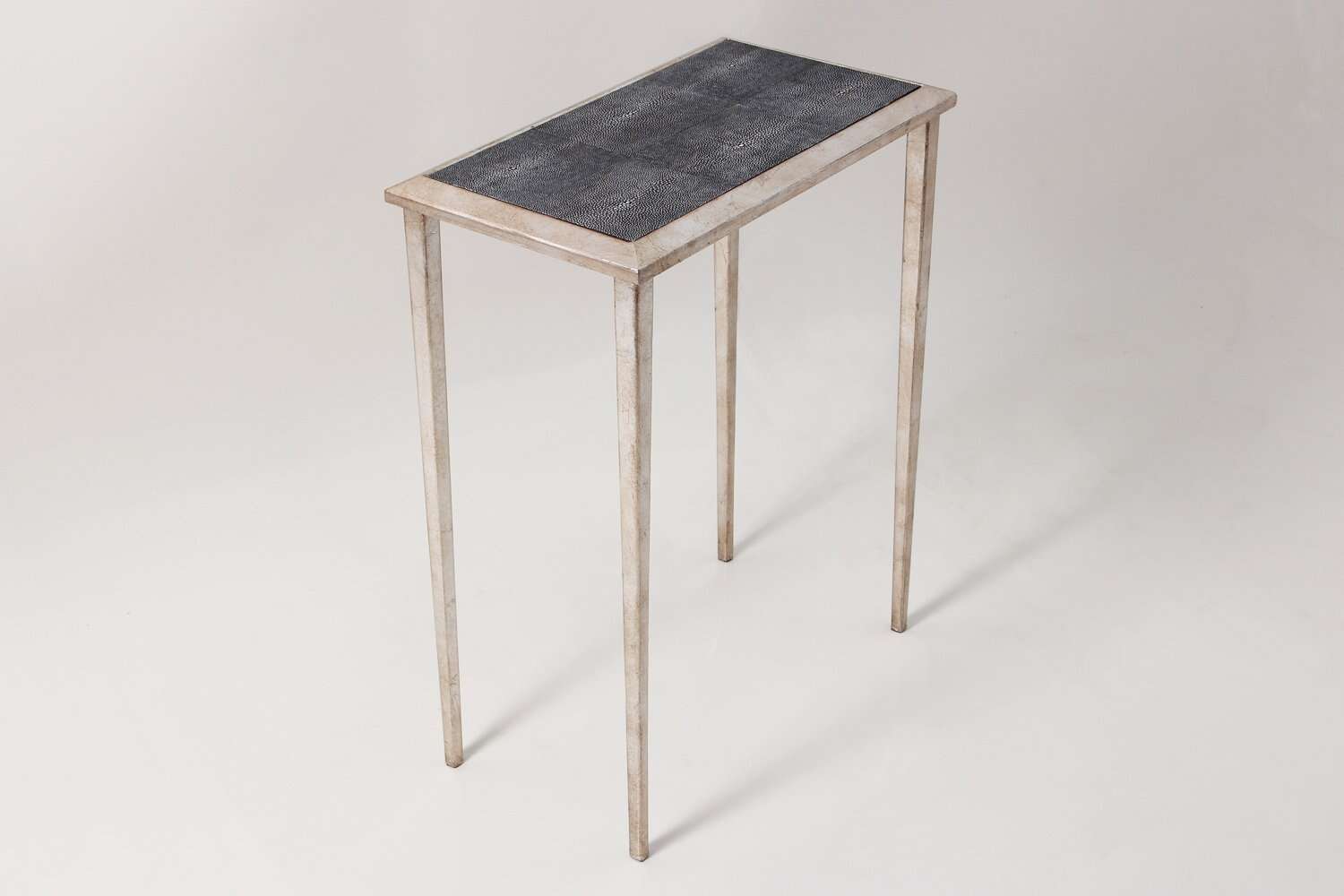Narrow side table Grey shagreen lamp table
