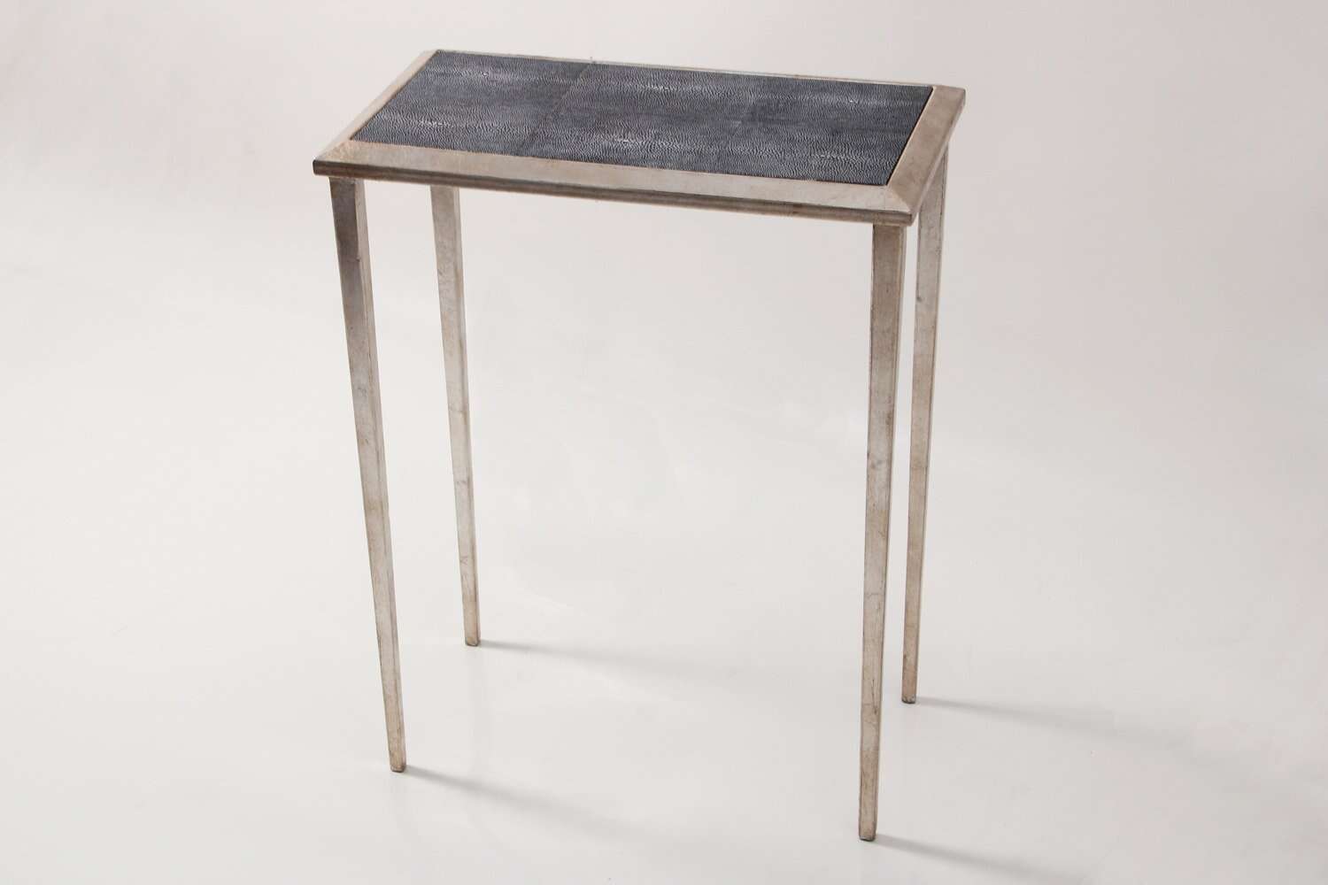 narrow side table grey shagreen small occasional table