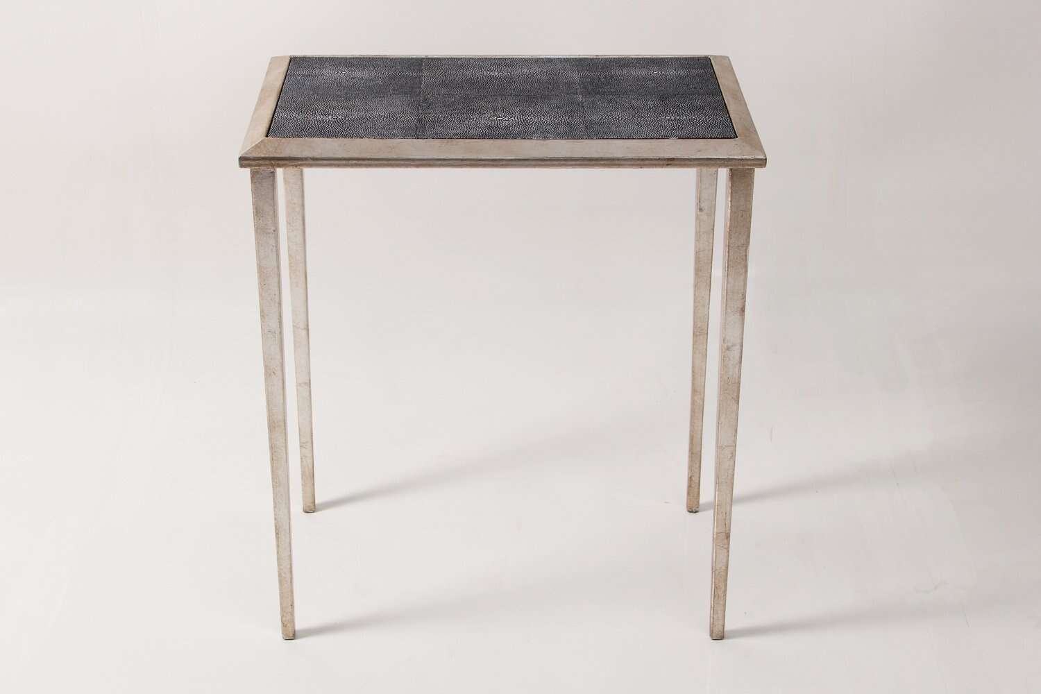 Narrow side table shagreen small occasional table