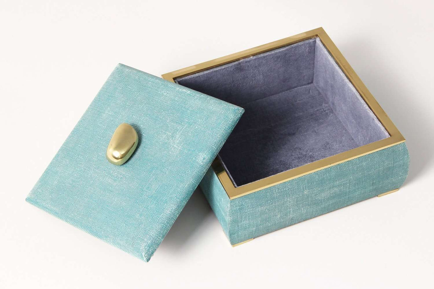 Sophie Box in Teal Linen