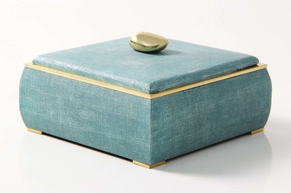 Sophie Box in Teal Linen