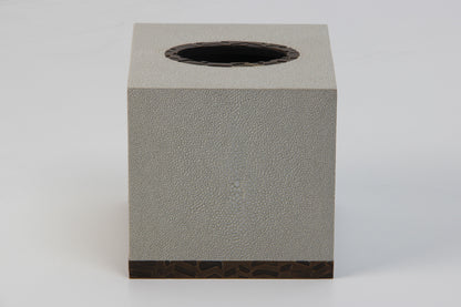 Rachel Winham's Tissue Box in 'Linen White' Shagreen