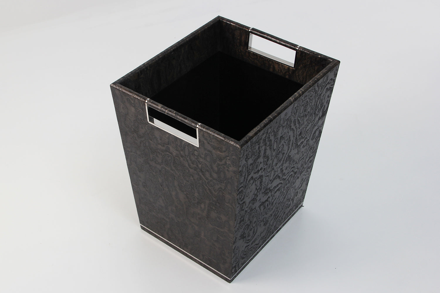 Black waste paper bin in wood Chic waste paper bin
