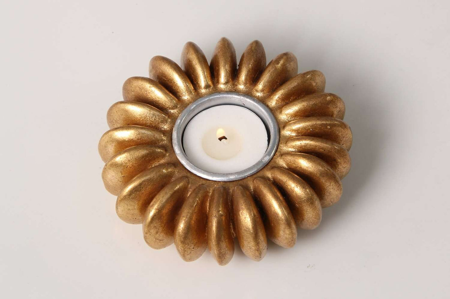 Seed Tea Light Holder in Antique Gold