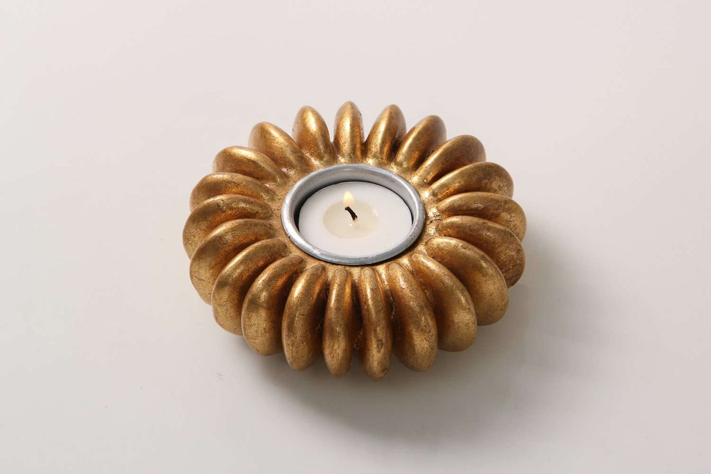 Seed Tea Light Holder in Antique Gold