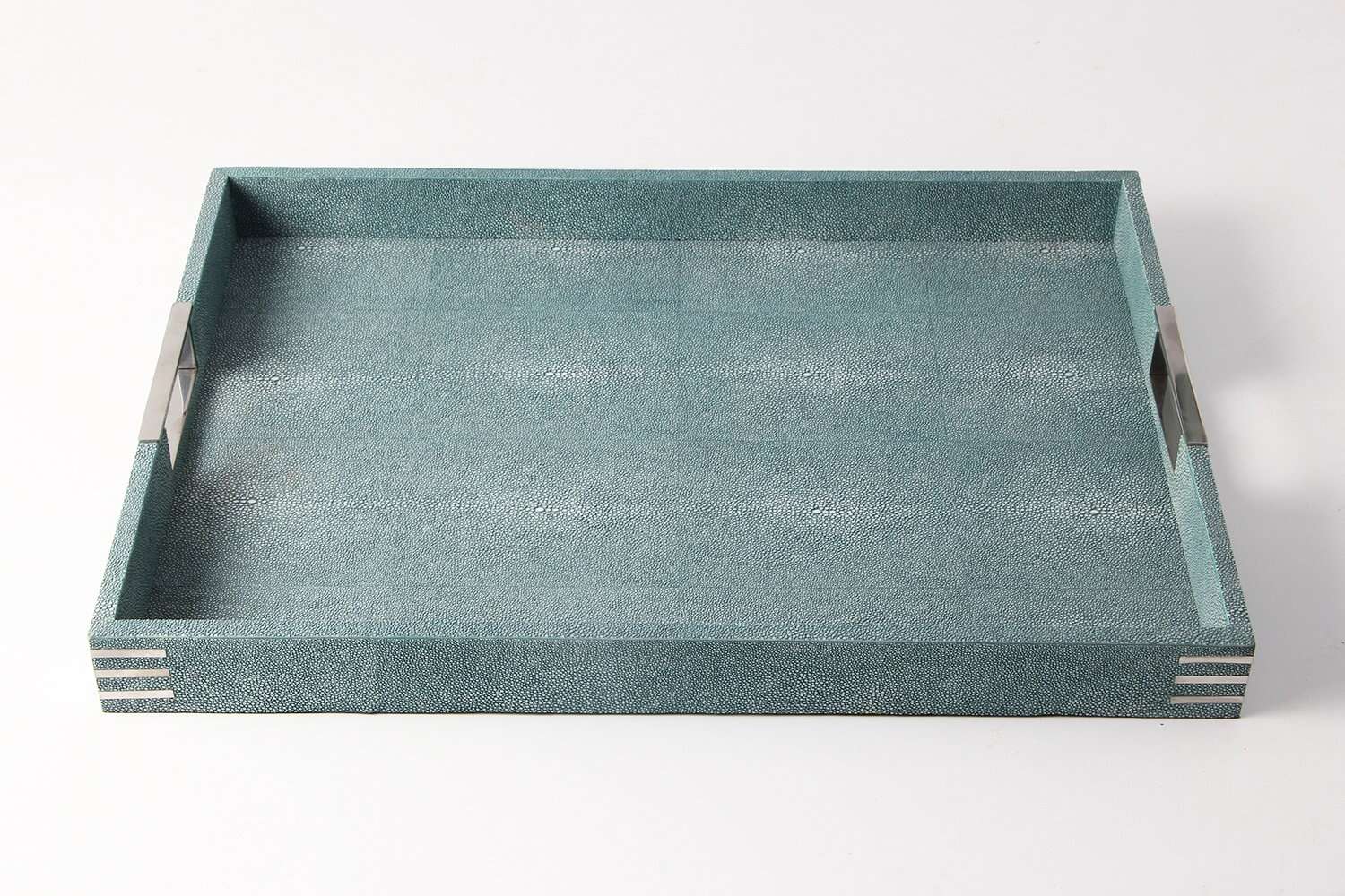 drinks tray serving tray teal shagreen
