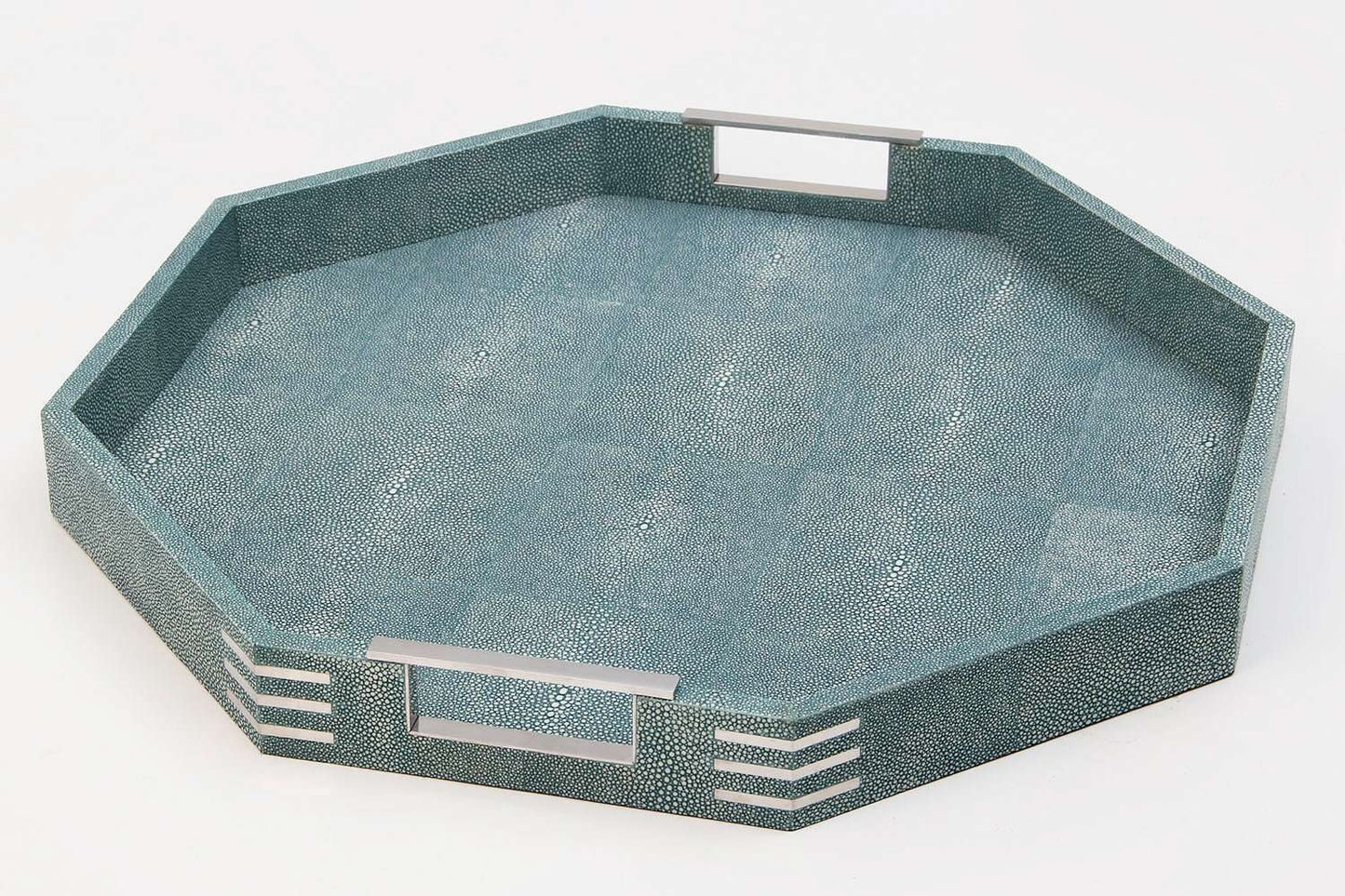 shagreen octagonal serving tray drinks tray by Henry Forwood