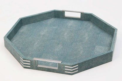 shagreen octagonal serving tray drinks tray by Henry Forwood