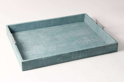 Rectangle Serving Trays in Teal Shagreen