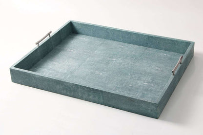 Rectangle Serving Trays in Teal Shagreen