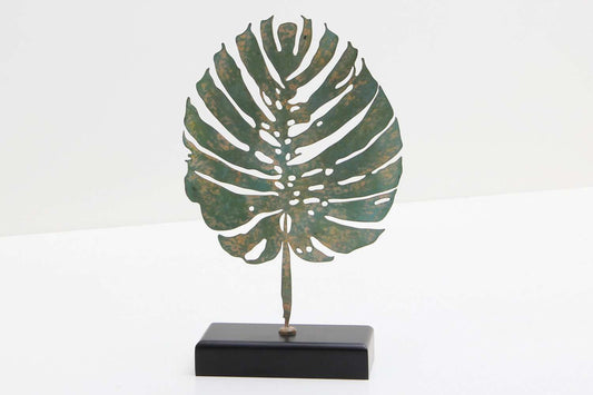 Verdigris Leaf Sculpture