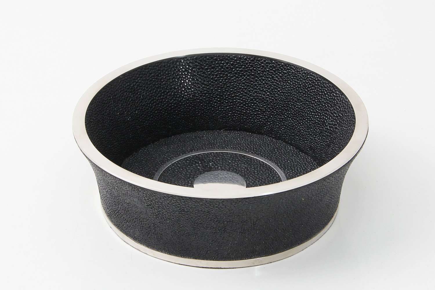 Wine coaster luxury Black shagreen wine bottle oaster