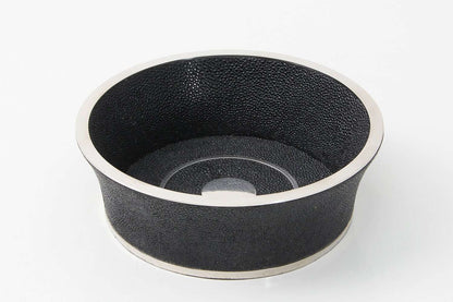 Wine coaster luxury Black shagreen wine bottle oaster