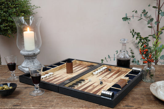 Large Backgammon Board in Caviar Black