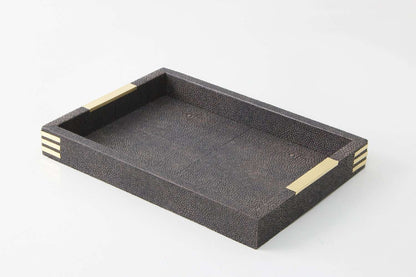 tray small tray desk tray brown shagreen tray