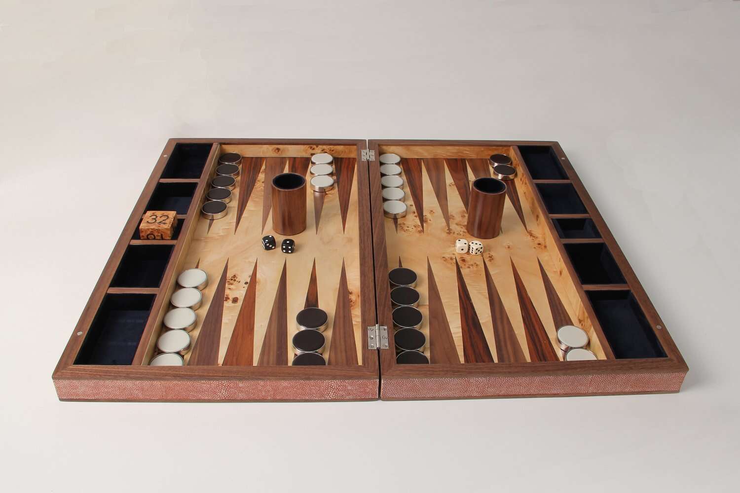 Backgammon board leather wood Backgammon board