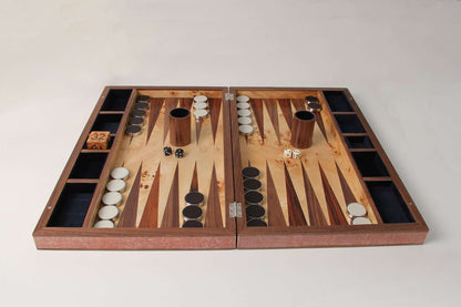 Faux leather Backgammon Board in Coral Shagreen