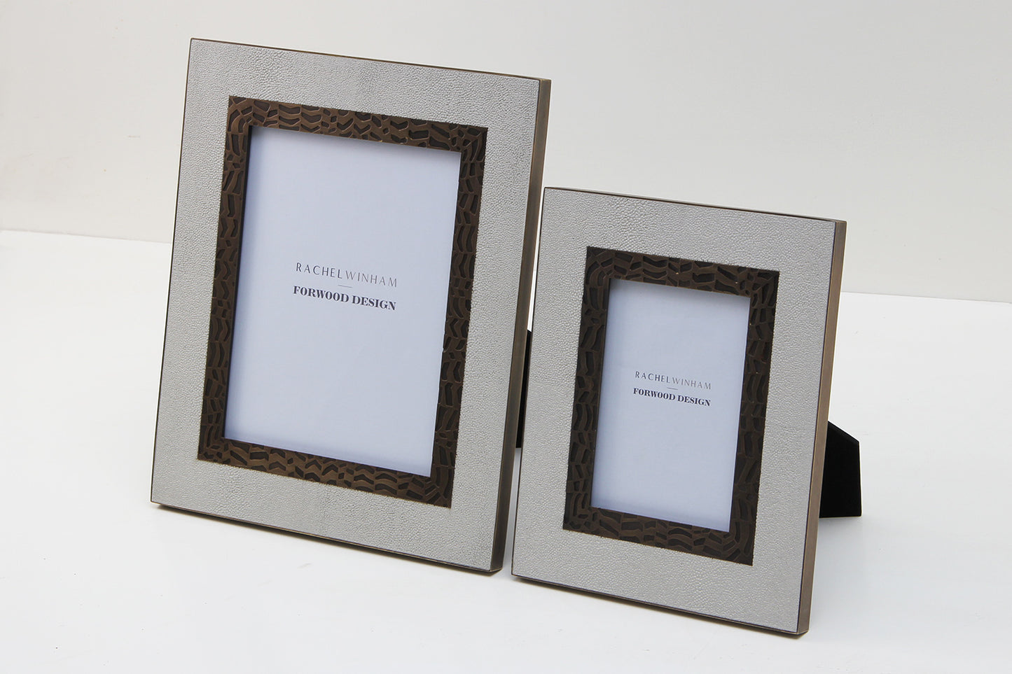 Picture frame white shagreen photo frame