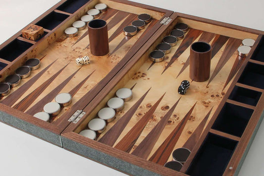 Backgammon Set in Lincoln Green Shagreen