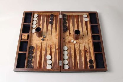 Luxury Backgammon Board in Seal Brown