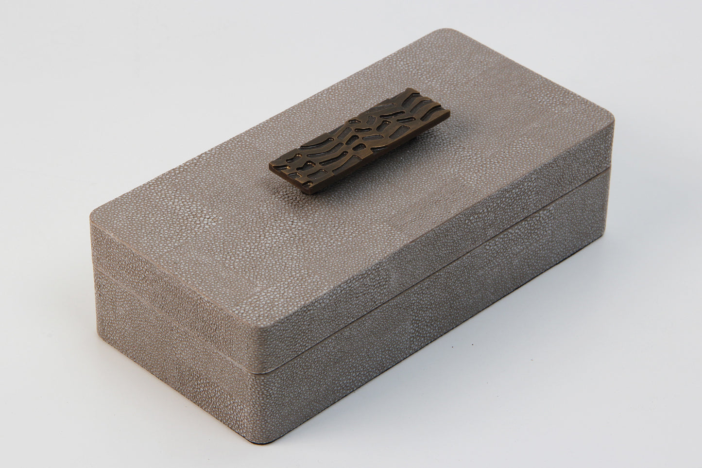 luxury jewelry box in faux dune shagreen