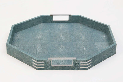 luxury serving tray, Bar tray, shagreen drinks tray, beverage tray by henry Forwood