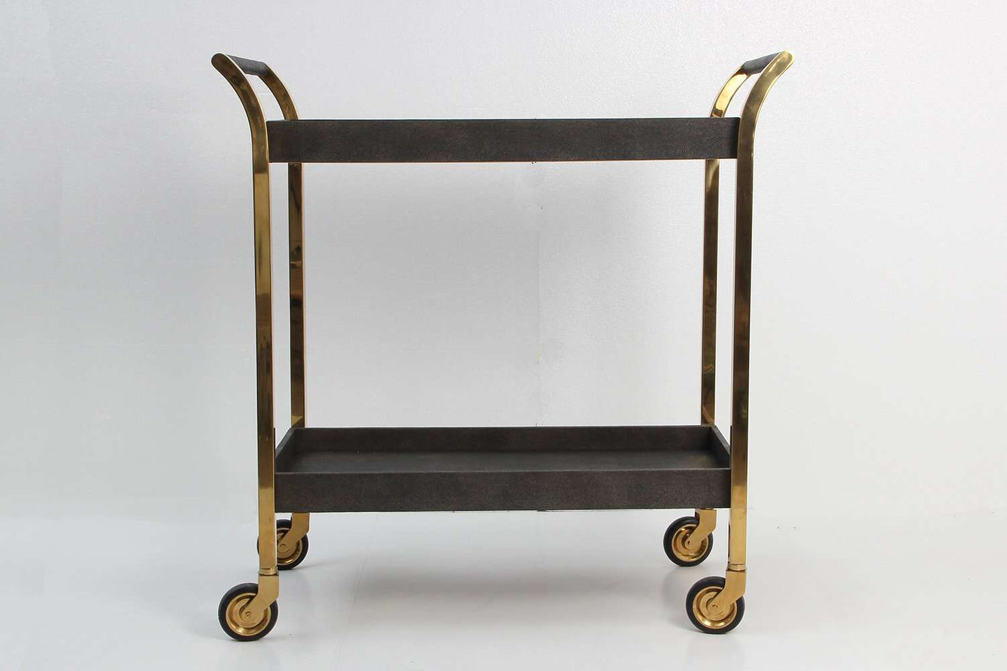 Drinks trolley luxury brown shagreen drinks trolley
