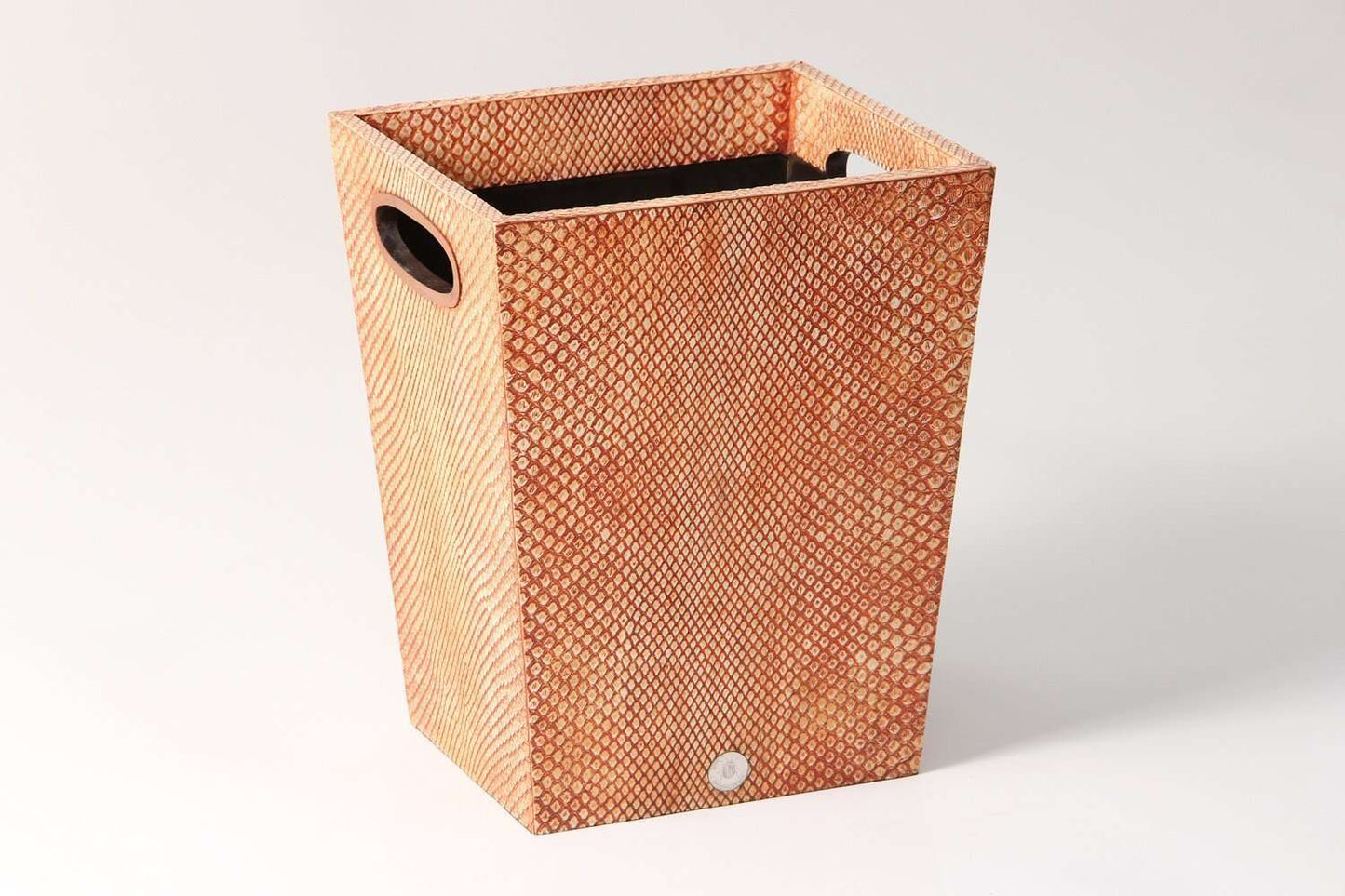 waste-paper-bin coral Boa and walnut by Forwood Design