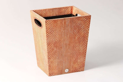 waste-paper-bin coral Boa and walnut by Forwood Design